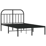 vidaXL Cadre de lit métal avec tête de lit noir 120x190 cm