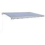 Vidaxl auvent rétractable automatique 500x300 cm bleu et blanc