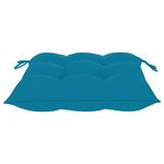 vidaXL Chaise à bascule avec coussin bleu clair Bois de teck solide