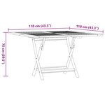 vidaXL Table pliable de jardin 110x110x75 cm bois massif de teck