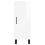 vidaXL Buffet haut Blanc brillant 34 5x34x180 cm Bois d'ingénierie