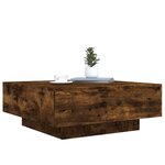 vidaXL Table basse avec lumières LED chêne fumé 80x80x31 cm