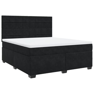 vidaXL Sommier à lattes de lit avec matelas Noir 180x200 cm Velours