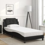 vidaXL Cadre de lit avec lumières LED noir 90x190 cm similicuir