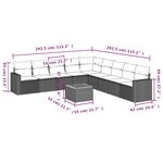 vidaXL Salon de jardin avec coussins 10 Pièces beige résine tressée