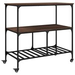vidaXL Chariot de cuisine chêne marron 100x50x95 cm bois d'ingénierie