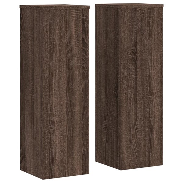 vidaXL Supports pour plantes 2 Pièces chêne marron bois d'ingénierie