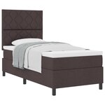 vidaXL Lit Box Spring avec Matelas Marron Foncé Simple Tissu