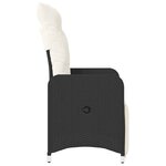 vidaXL Chaises inclinables de jardin lot de 2 et coussins noir rotin