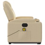vidaXL Fauteuil inclinable de massage électrique Crème Tissu