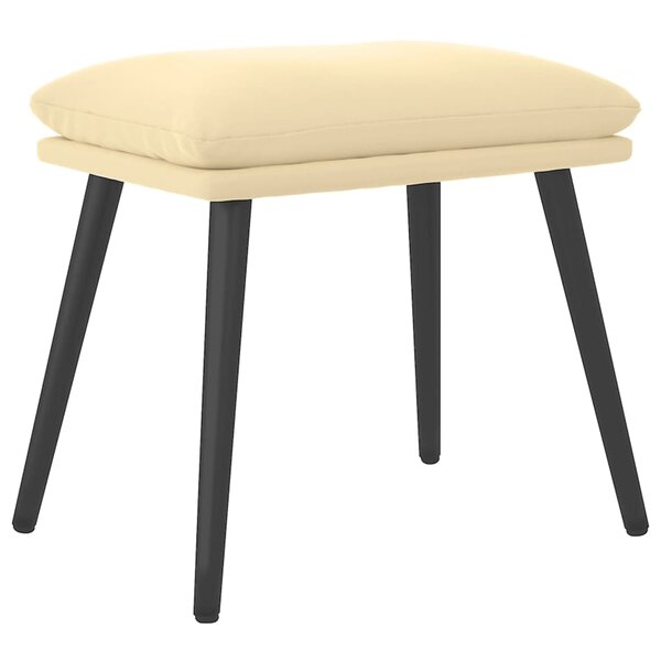 vidaXL Repose-pied Blanc crème 45x29 5x35 cm Velours