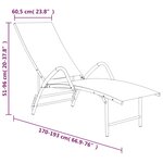 vidaXL Chaise longue Textilène et aluminium Noir
