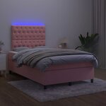 vidaXL Sommier à lattes de lit matelas et LED Rose 120x200 cm Velours