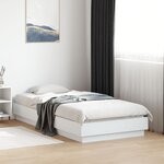 vidaXL Cadre de lit avec lumières LED blanc 90x190 cm