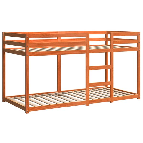 vidaXL Lit superposé cire marron 75x190 cm bois de pin massif