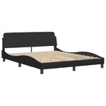 vidaXL Cadre de lit avec lumières LED noir 160x200 cm similicuir