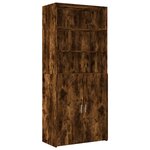vidaXL Armoire de rangement chêne fumé 80x42 5x225cm bois d'ingénierie