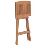 vidaXL Tabourets de bar pliables lot de 2 Bois de teck massif