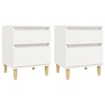 vidaXL Tables de chevet 2 Pièces Blanc 40x35x50 cm