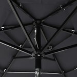 vidaXL Parasol à 3 niveaux avec mât en aluminium Anthracite 2 m