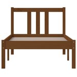 vidaXL Cadre de lit Marron miel Bois massif 75x190 cm Petit simple