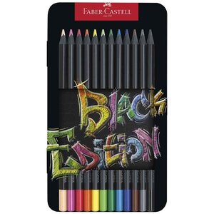 Crayon de couleur black edition étui de 12 faber-castell
