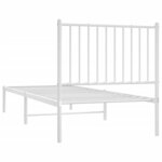 vidaXL Cadre de lit métal avec tête de lit blanc 80x200 cm