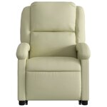 vidaXL Fauteuil inclinable crème cuir véritable