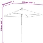 vidaXL Parasol de jardin avec mât en bois vert 198x198x231 cm