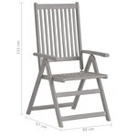 vidaXL Mobilier à dîner de jardin 5 Pièces Bois d'acacia massif Gris