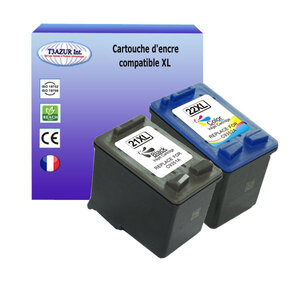 1+1 Cartouches compatibles avec HP PhotoSmart 1402 AiO, 1410 AiO, 1415 AiO, 1417 AiO, Fax 1250, 3180 remplace HP n°21/22XL