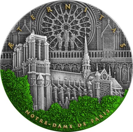 Pièce de monnaie en Argent 5 Dollars g 62.2 (2 oz) Millésime 2021 NOTRE DAME DE PARIS