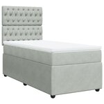 vidaXL Sommier à lattes de lit et matelas Gris clair 90x190 cm Velours