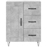 vidaXL Buffet haut Gris béton 69 5x34x180 cm Bois d'ingénierie