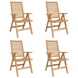 vidaXL Chaise de jardin 4 Pièces Marron 52 x 64 5 x 108 cm