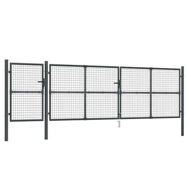 vidaXL Portal de jardin maille anthracite 500x175 cm acier galvanisé