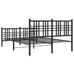 vidaXL Cadre de lit métal avec tête de lit/pied de lit noir 137x190 cm