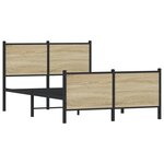 vidaXL Cadre de lit en métal sans matelas chêne sonoma 120x200 cm