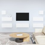 vidaXL Ensemble de meubles TV 7 Pièces Blanc Bois d'ingénierie