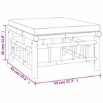 vidaXL Salon de jardin 3 Pièces avec coussins gris foncé bambou