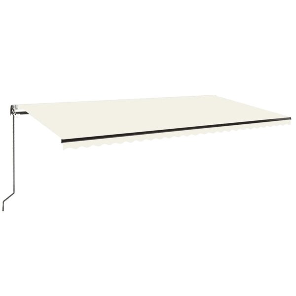vidaXL Auvent automatique avec capteur de vent et LED 600x350 cm Crème