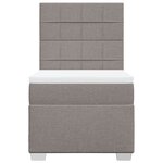 vidaXL Sommier à lattes de lit avec matelas Taupe 90x190 cm Tissu