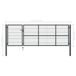 vidaXL Portillon avec poteaux Acier 350 x 100 cm Anthracite