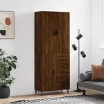 vidaXL Buffet haut Chêne marron 69 5x34x180 cm Bois d'ingénierie