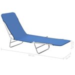 vidaXL Chaises longues pliables 2 Pièces Acier et tissu Bleu