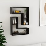 vidaXL Étagères murales 2 Pièces Noir 50x15x50 cm Aggloméré