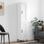 vidaXL Buffet haut Blanc brillant 34 5x34x180 cm Bois d'ingénierie