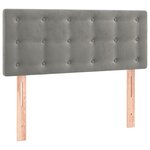 vidaXL Tête de lit à LED Gris clair 90x5x78/88 cm Velours
