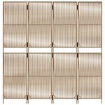 vidaXL Cloison de séparation 4 panneaux beige résine tressée