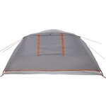 vidaXL Tente de camping de cabine 4 personnes gris orange imperméable